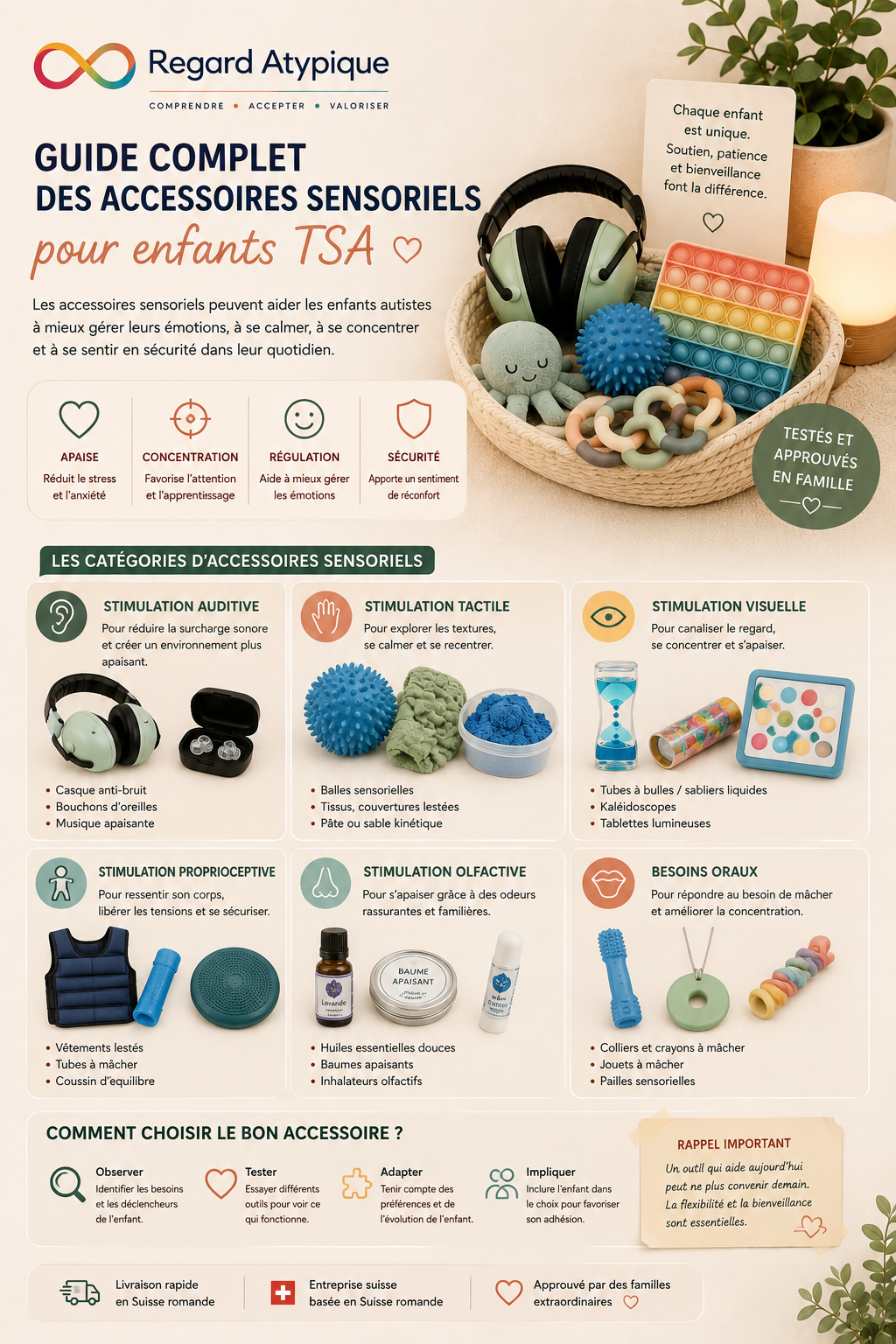 Guide complet des accessoires sensoriels pour enfants TSA