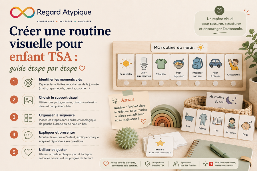 Créer une routine visuelle pour enfant TSA : guide étape par étape