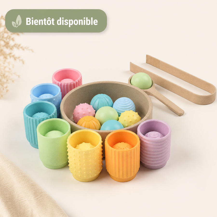 Boules sensorielles Montessori avec pinces