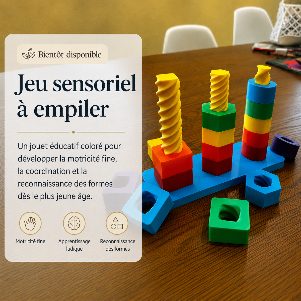 Jeu sensoriel à empiler